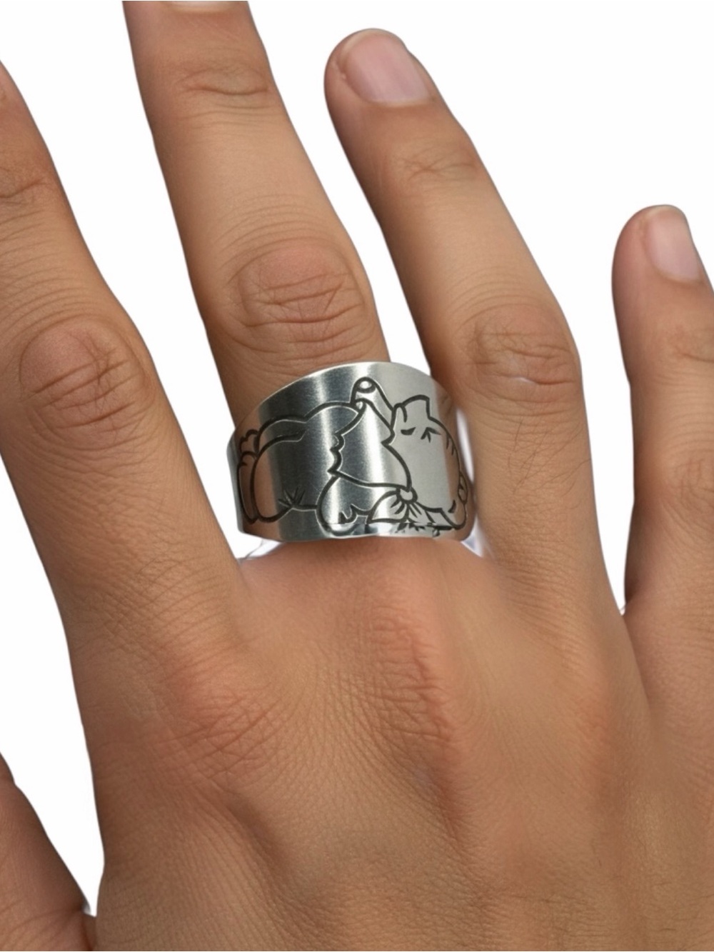 Winnie The Pooh Stainless Steel Spoon Ring Size 8 Tomee Tippee RARE FIND - Picture 8 of 17